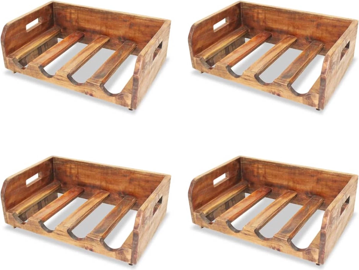 Range-bouteilles Premium - Casiers à Vin Pour 16 Bouteilles 4 Pcs Bois Massif Recyclé - Maison Et Jardin 8 Range-bouteilles Premium - Casiers à Vin Pour 16 Bouteilles 4 Pcs Bois Massif Recyclé - Maison Et Jardin – Image 6