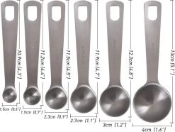 Newk 6 Cuillères PCS, Ensemble D'ustensiles De Cuisine En Métal En Acier Inoxydable Pour Ingrédients Secs Et Liquides -Dégustation Délicate 1200x905 4