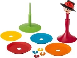 VIGAR Dolls Evelyn Wine Set 4 Marqueurs De Verre En Silicone Avec 4 Sous-verres, ABS, Rojo, Negro, Azul, Amarillo, Naranja, Centimètre