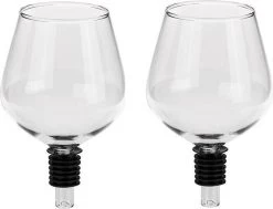 Set De 2x Bouchon De Bouteille / Bouchon De Bouteille De Vin Verre à Vin - Objets Cadeaux Amusants