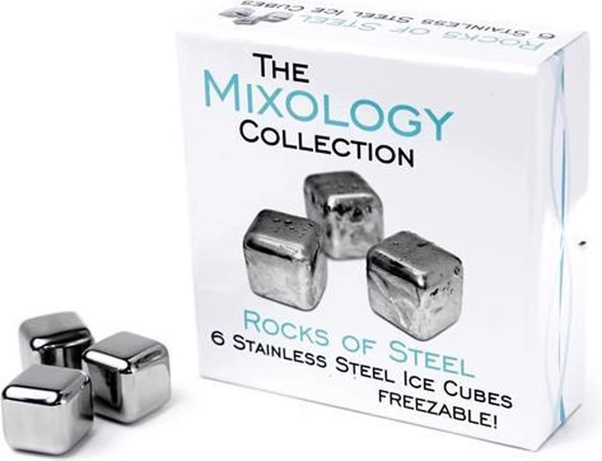 Mixologie - Glaçons En Acier Inoxydable Rocks Of Steel - Pierres à Whisky Carrées - Réutilisables 3 Mixologie - Glaçons En Acier Inoxydable Rocks Of Steel - Pierres à Whisky Carrées - Réutilisables