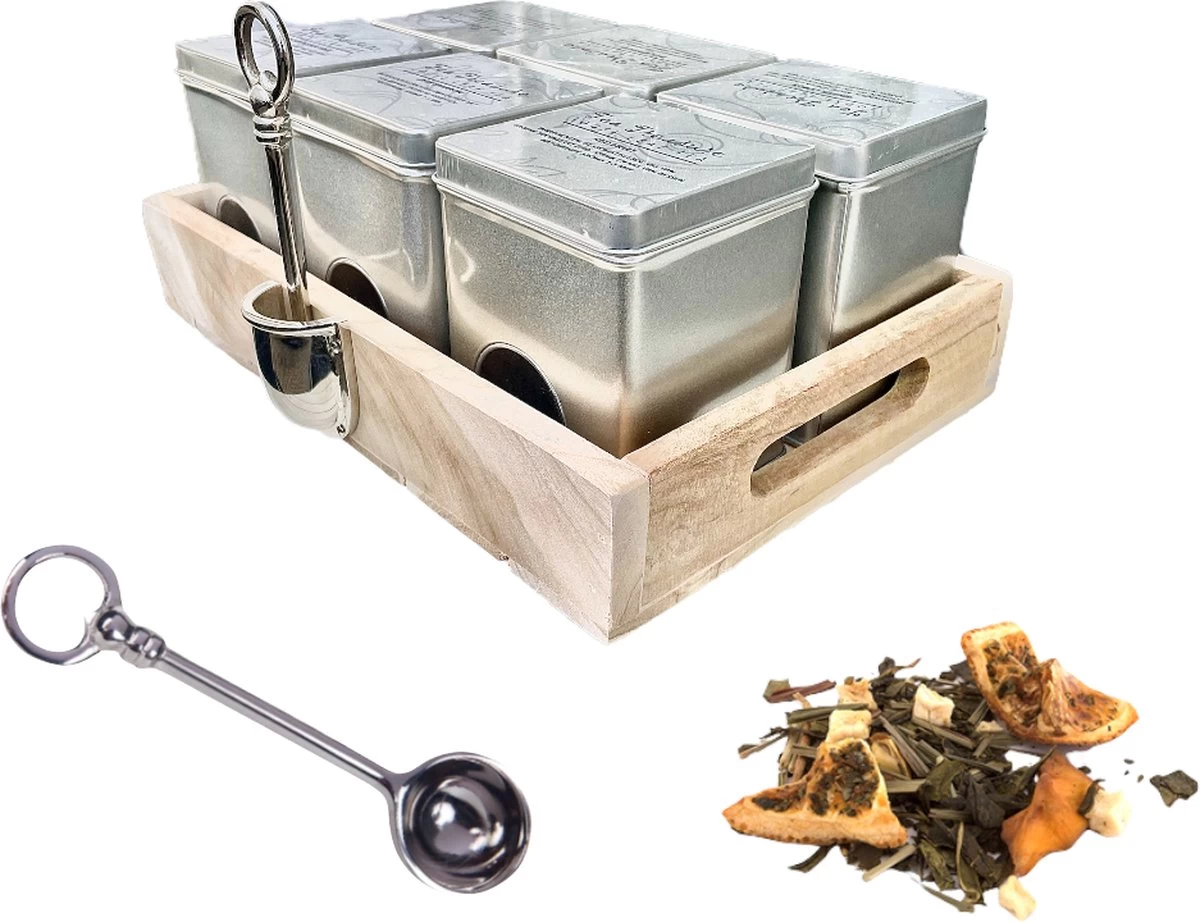 Plateau De Thé Tea Treasure - Argent - Expérience De Thé Ultime Pour Servir Du Thé En Vrac - Boîte à Thé - Cuillères à Mesurer - Cadeau - Cadeaux Sinterklaas - Paquet De Noël - Cadeau De Noël - Paquet Cadeau - Paquet Cocooning Femme 5 Plateau De Thé Tea Treasure - Argent - Expérience De Thé Ultime Pour Servir Du Thé En Vrac - Boîte à Thé - Cuillères à Mesurer - Cadeau - Cadeaux Sinterklaas - Paquet De Noël - Cadeau De Noël - Paquet Cadeau - Paquet Cocooning Femme – Image 3
