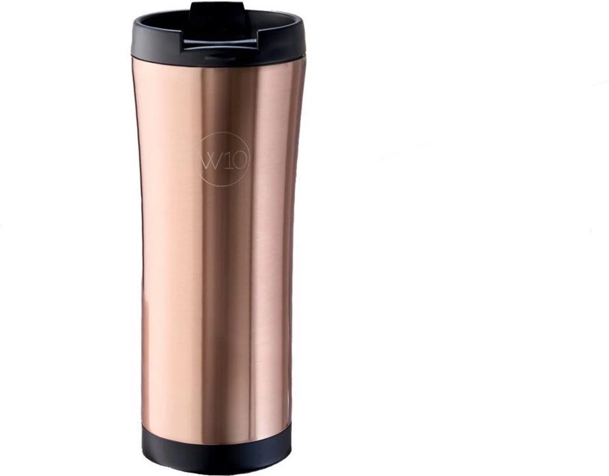 W10 Raymede - Mug Thermos / Mug De Voyage En Acier Inoxydable - Étanche, Double Paroi Pour Boissons Chaudes Et Froides - 480 Ml - Koper 4 W10 Raymede - Mug Thermos / Mug De Voyage En Acier Inoxydable - Étanche, Double Paroi Pour Boissons Chaudes Et Froides - 480 Ml - Koper – Image 2