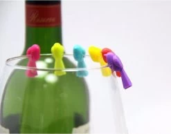 Oiseaux De Marquage En Verre Silicone 6 Pièces - Multicolore - Fête - Étiquette En Verre - Marqueur En Verre -Dégustation Délicate 1200x942