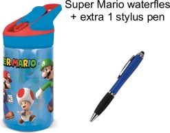 Gourde Super Mario Bross - Gobelet - Gourde En Tritan Avec Système D'ouverture Automatique. 480 Ml. + EXTRA 1 Stylet Blauw.