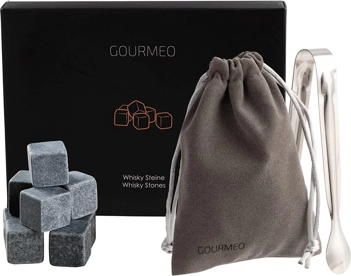 GOURMEO Pierres à Whisky En Basalte Naturel I Glaçons Réutilisables, Pierres à Whisky, Pierres De Refroidissement, 9 Pièces 3 GOURMEO Pierres à Whisky En Basalte Naturel I Glaçons Réutilisables, Pierres à Whisky, Pierres De Refroidissement, 9 Pièces