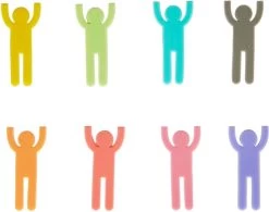 Marqueur De Verre Balvi Sticky Men Diverse Couleurs 8 Pièces