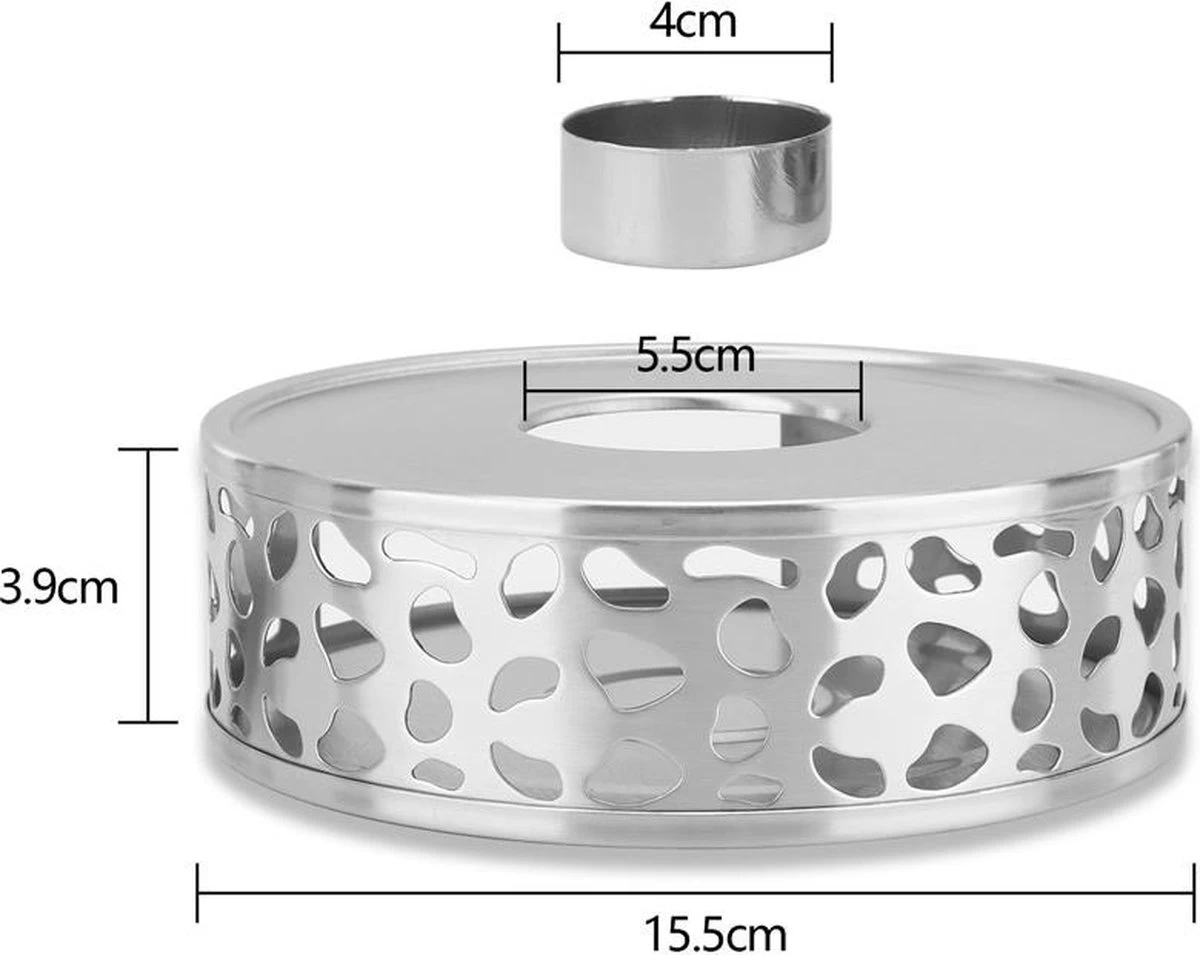 INTIRILIFE Chauffe-théière En Argent - Théière En Acier Inoxydable Avec Motif Pour Théières Résistantes à La Chaleur - Chauffe-thé En Acier Inoxydable Pour Café, Thé Et Bien Plus Encore. 8 INTIRILIFE Chauffe-théière En Argent - Théière En Acier Inoxydable Avec Motif Pour Théières Résistantes à La Chaleur - Chauffe-thé En Acier Inoxydable Pour Café, Thé Et Bien Plus Encore. – Image 6