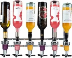 Distributeur De Bar - Distributeur Mural - Décoration Murale - Distributeur De Bouteilles - Porte-bouteilles - Bar - Shots - 6 Bouteilles