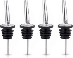 20x Bec Verseur En Acier Inoxydable - Bouchon Doseur - Verseur Doseur - Bouchons Verseurs - Bec Verseur Cocktail - Bague D'étanchéité En Caoutchouc