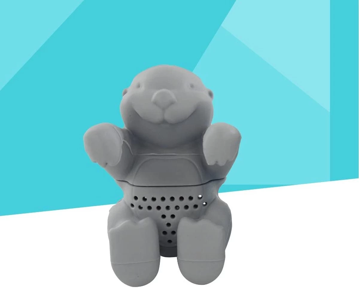 Infuseur De Passoire à Thee En Vrac En Siliconen Mignon Otter Thee Steeper Diffuseur Plateau à Thé Passoire Cuisine Outils (Grijs) 8 Infuseur De Passoire à Thee En Vrac En Siliconen Mignon Otter Thee Steeper Diffuseur Plateau à Thé Passoire Cuisine Outils (Grijs) – Image 6