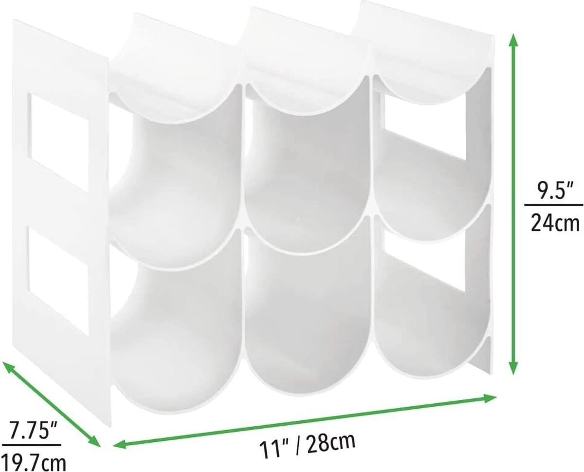 MDesign Casier à Vin Et à Bouteilles Pratique, Casier à Vin En Plastique Pour Jusqu'à 9 Bouteilles, Casier Autonome Pour Bouteilles De Vin Ou Autres Boissons, Blanc 8 MDesign Casier à Vin Et à Bouteilles Pratique, Casier à Vin En Plastique Pour Jusqu'à 9 Bouteilles, Casier Autonome Pour Bouteilles De Vin Ou Autres Boissons, Blanc – Image 6