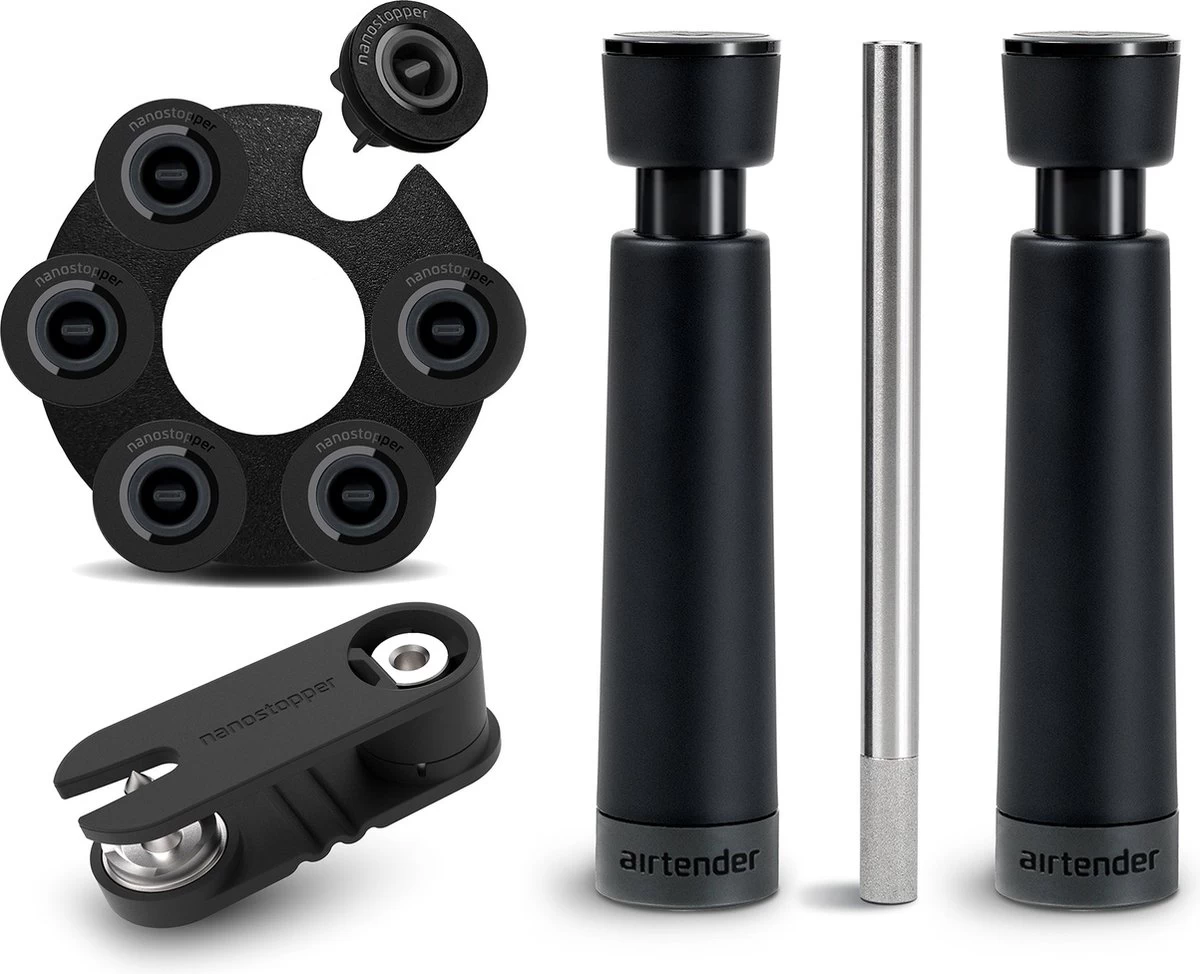 Airtender Vin Aerator And Vacuum Set - Pompe à Vin - Aspirateur De Conservation Des Aliments - - Décanteur à Vin - Acier Inoxydable - Coffret Cadeau 3 Airtender Vin Aerator And Vacuum Set - Pompe à Vin - Aspirateur De Conservation Des Aliments - - Décanteur à Vin - Acier Inoxydable - Coffret Cadeau