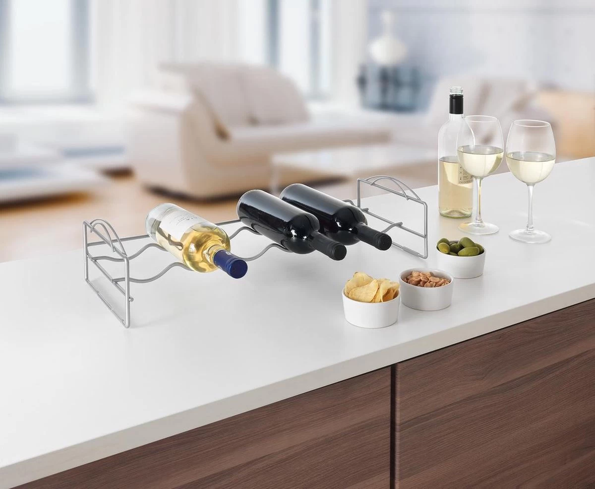 Casier à Vin Rose Tomado Metalex - 56 X 25 X 13 Cm - 6 Bouteilles - Empilable 3 Casier à Vin Rose Tomado Metalex - 56 X 25 X 13 Cm - 6 Bouteilles - Empilable