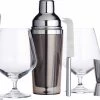 KitchenCraft Set Cadeau à Gin De Luxe BarCraft Comprenant Des Verres à Gin , Un Shaker à Cocktail, Une Cuillère à Pilon, Une Mesure à Dual Barre, Un Couteau De Bar Et Des Recettes -Dégustation Délicate 1200x987 1