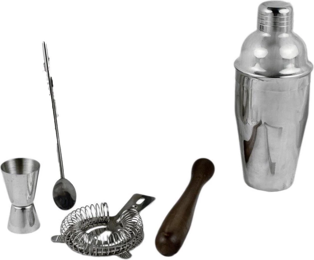 BARcrafts Cocktail Shaker Set - Set Cocktail - 5 Pièces - Acier Inoxydable 11 BARcrafts Cocktail Shaker Set - Set Cocktail - 5 Pièces - Acier Inoxydable – Image 9