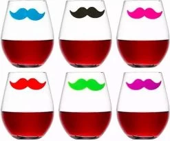 ProductGoods - 6x Marqueurs De Verre Moustache / Moustaches - Décoration De Glas - Marker De Verre - Décoration De Glas - Décoration - Étiquetez Votre Glas -Dégustation Délicate 1200x998 1