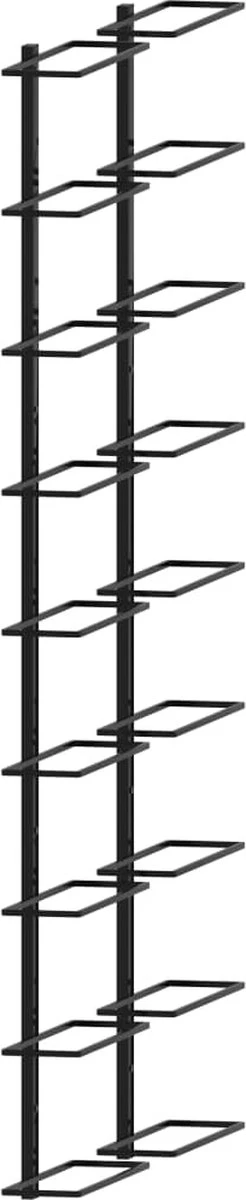 Range-bouteilles Premium - Casiers à Vin Muraux Pour 18 Bouteilles 2 Pcs Fer Noir 4 Range-bouteilles Premium - Casiers à Vin Muraux Pour 18 Bouteilles 2 Pcs Fer Noir – Image 2