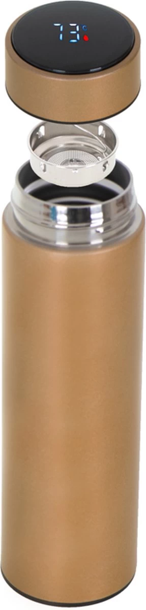 Tasse Thermos Et Bouteille Thermos Avec Affichage Du Degré LED Et Passoire à Thé/café 500 Ml - Tasse Thermos - Bouteille Isotherme - Perfect Pour Le Café, Le Thé Et Les Aliments Pour Bébé - Goud 6 Tasse Thermos Et Bouteille Thermos Avec Affichage Du Degré LED Et Passoire à Thé/café 500 Ml - Tasse Thermos - Bouteille Isotherme - Perfect Pour Le Café, Le Thé Et Les Aliments Pour Bébé - Goud – Image 4