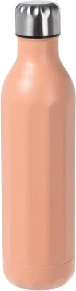 Excellent Houseware Fiole Isotherme / Gourde Isolante En Acier Inoxydable Pour Les Déplacements 500 Ml Orange Pastel - Fioles Isothermes