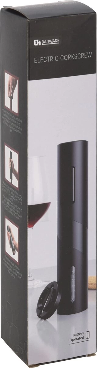 Excellent Houseware Ouvre-bouteille/tire-bouchon électrique Noir 20 Cm - Ustensiles De Cuisine - Ustensiles De Bar - Bouteilles Ouvertes - Ouvre- Bouteilles De Vin - Tire-bouchons -bouchons 5 Excellent Houseware Ouvre-bouteille/tire-bouchon électrique Noir 20 Cm - Ustensiles De Cuisine - Ustensiles De Bar - Bouteilles Ouvertes - Ouvre- Bouteilles De Vin - Tire-bouchons -bouchons – Image 3