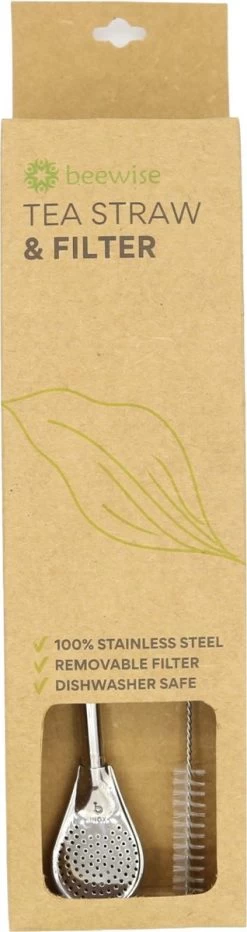 Thé Paille & Passoire | Bombilla | Paille Filtrante Yerba Mate | Filtre à Thé | Avec Brosse De Nettoyage | Infuseur à Thé En Acier Inoxydable | Thé En Feuilles De Paille De Thé | Fabriqué Au Brésil | Argent -Dégustation Délicate 318x1200