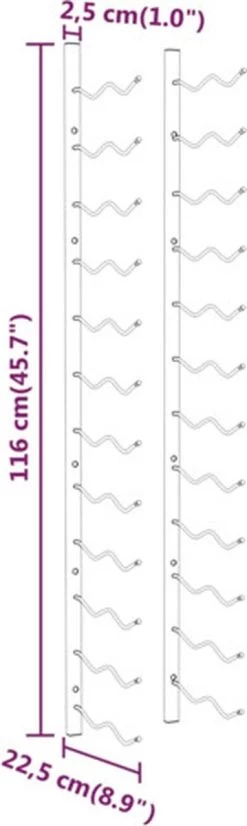 VidaXL Range-bouteilles Pcs Fixation Murale Pour 24 Bouteilles Fer Blanc 15 VidaXL Range-bouteilles Pcs Fixation Murale Pour 24 Bouteilles Fer Blanc -Dégustation Délicate 359x1200