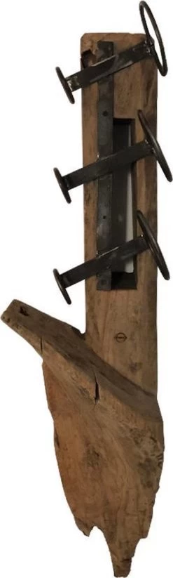 Casier à Vin En Bois De Teck - Devin Casier à Vin En Teck - Porte-bouteille En Bois - Marron - Métal