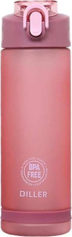 Bouteille D'eau Diller Avec Paille - Bouteille - Système De Fermeture Pratique - Adultes - Design élégant - 750 Ml - Tritan - Sans BPA - Rose - Homme Et Femme - Sport/ Plein Air/ École/ Bureau