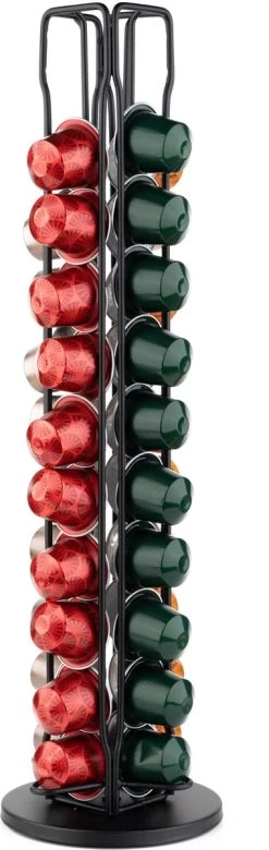 Daily Products Porte-capsule - Nespresso - Porte-gobelet - Pour 40 Tasses - Porte- Tasses à Café - Zwart - Rotatif à 360°
