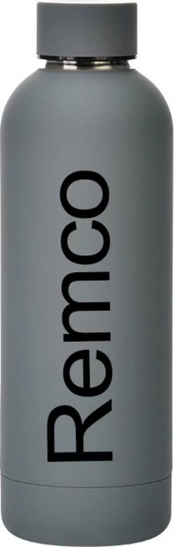 LaCardia - Fiole Isotherme Avec Naam - 500 Ml - Double Paroi - Grijs - Acier Inoxydable - Chaud - Froid - Café - Water - Thee - Durable