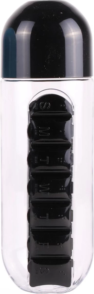 Benson Bouteille D'eau Avec Compartiments à Médicaments - Bouteille D'eau Avec Pilulier Amovible - 600 Ml - 7 Compartiments - Zwart - Passe Au Lave-vaisselle - Bouteille - Bouteille Avec Boîte à Médicaments - Bouteille - 3 Benson Bouteille D'eau Avec Compartiments à Médicaments - Bouteille D'eau Avec Pilulier Amovible - 600 Ml - 7 Compartiments - Zwart - Passe Au Lave-vaisselle - Bouteille - Bouteille Avec Boîte à Médicaments - Bouteille -