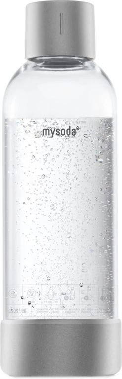 Mysoda - Bouteille Réutilisable 1 Litre - Argent / Aluminium