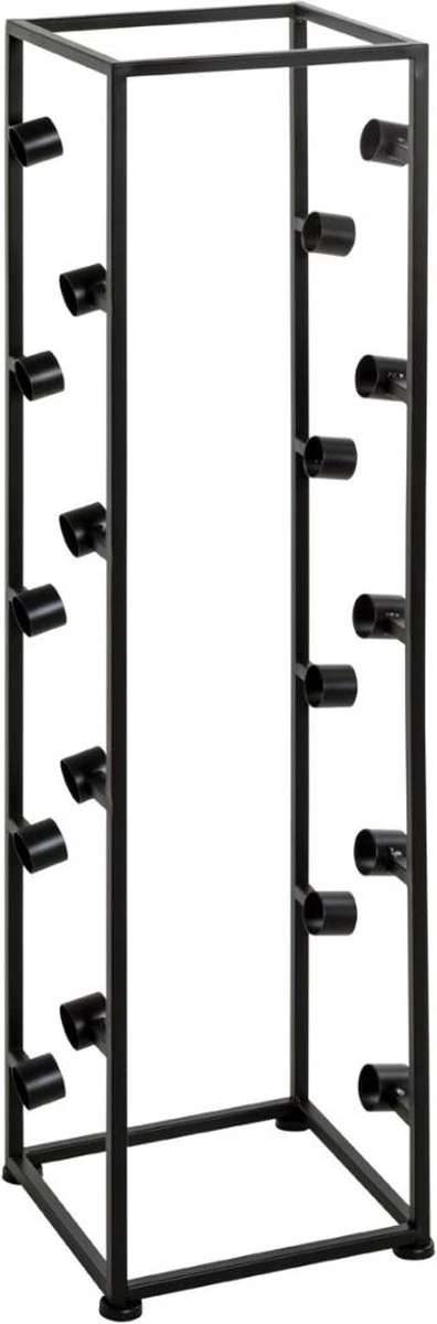 HakuShop Wine Rack - Porte-bouteilles De Vin Pour 18 Bouteilles - Porte-bouteilles En Acier Zwart - Porte-bouteilles Pratique - 26 X 26 X 104 Cm 4 HakuShop Wine Rack - Porte-bouteilles De Vin Pour 18 Bouteilles - Porte-bouteilles En Acier Zwart - Porte-bouteilles Pratique - 26 X 26 X 104 Cm – Image 2