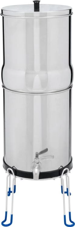 Water.eco®| Filtre à Eau 8.5L | Avec Robinet En Acier Inoxydable| 2 Filtres à Charbon| Norme En Acier Inoxydable