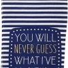 CGB Giftware Cotton Bouteille De Vin Sac « Vous Ne Devinerez Jamais Ce Que J'apporte Vous » Novelty Blue Design Rayé | De La Gamme You'll Do De CGB Giftware | Cadeau | Boisson | Boire