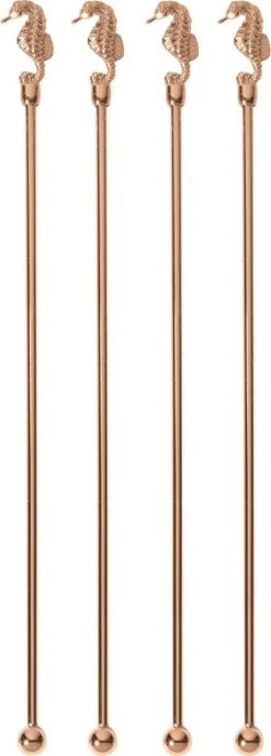 Paderno Cuillères à Cocktail BAR Hippocampe Koper 20 Cm - 4 Pièces