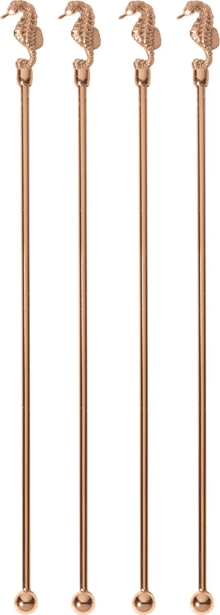 Paderno Cuillères à Cocktail BAR Hippocampe Koper 20 Cm - 4 Pièces 3 Paderno Cuillères à Cocktail BAR Hippocampe Koper 20 Cm - 4 Pièces