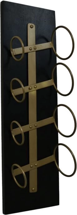 Casier à Vin Suspendu 4 Bouteilles - 20x13x65 - Zwart/ Or - Bois De Manguier / Métal 11 Casier à Vin Suspendu 4 Bouteilles - 20x13x65 - Zwart/ Or - Bois De Manguier / Métal -Dégustation Délicate 432x1200