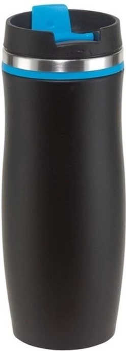 Tasse Thermos / Tasse Chauffante Noir / Bleu 400 Ml - Tasses Isothermes Pour Café / Thé à Double Paroi Avec Bouchon à Vis