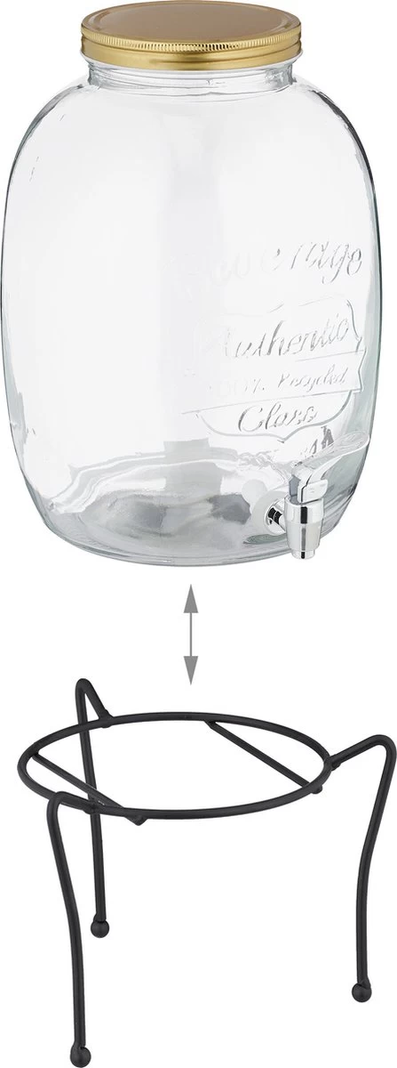 Set De Robinet De Limonade Relaxdays - 4 Verres à Boire Avec Couvercle - Distributeur De Boissons Avec Robinet - 8,5 L 6 Set De Robinet De Limonade Relaxdays - 4 Verres à Boire Avec Couvercle - Distributeur De Boissons Avec Robinet - 8,5 L – Image 4