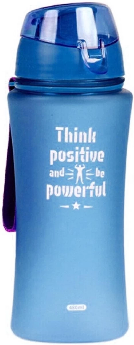 Concord Bouteille D'eau De Sport Bouteille D'eau / Bouteille D'eau Think Positive Impression Bleue 480 Ml En Plastique 8 Concord Bouteille D'eau De Sport Bouteille D'eau / Bouteille D'eau Think Positive Impression Bleue 480 Ml En Plastique – Image 6