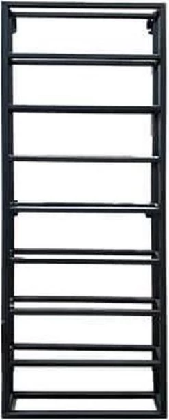 By Mooss Casier à Vin - Casier à Vin En Métal - Casier à Vin Suspendu - Range-bouteilles à Vin - 8 Bouteilles - Casier à Bouteilles - Casier à Vin Mural - Zwart