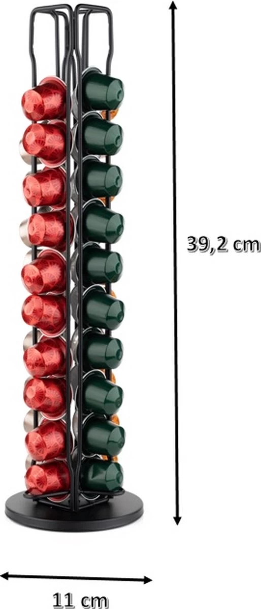 Daily Products Porte-capsule - Nespresso - Porte-gobelet - Pour 40 Tasses - Porte- Tasses à Café - Zwart - Rotatif à 360° 5 Daily Products Porte-capsule - Nespresso - Porte-gobelet - Pour 40 Tasses - Porte- Tasses à Café - Zwart - Rotatif à 360° – Image 3