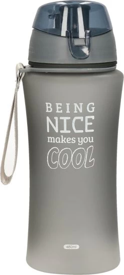 Concord Bouteille D'eau De Sport Bouteille D'eau / Bouteille D'eau Think Positive Impression Grise 480 Ml En Plastique