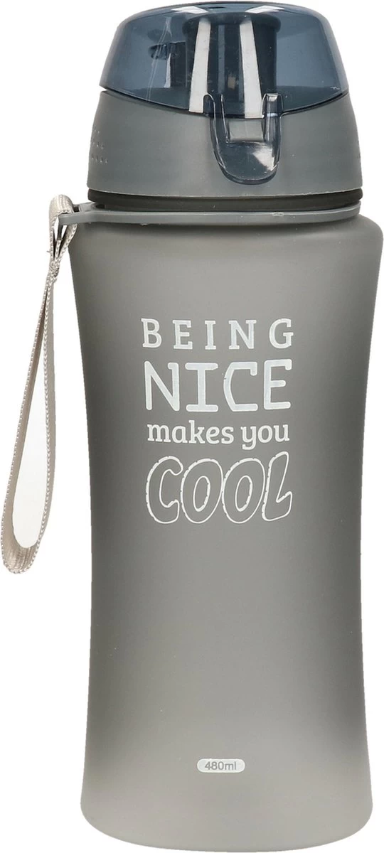 Concord Bouteille D'eau De Sport Bouteille D'eau / Bouteille D'eau Think Positive Impression Grise 480 Ml En Plastique