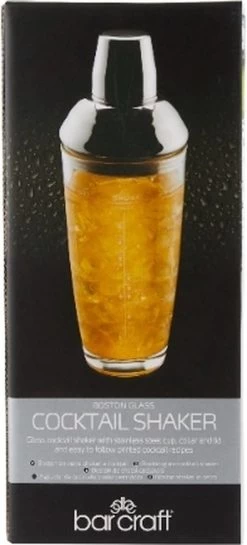 Barcraft Shaker à Cocktail Boston 700 Ml Glas/ Acier Inoxydable Argent -Dégustation Délicate 544x1200 4