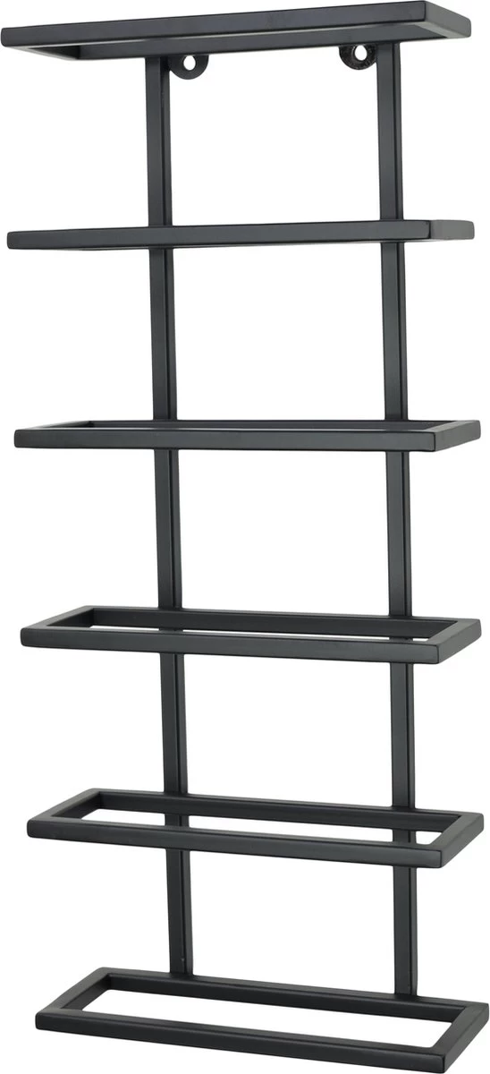 LOFT42 Pinot Casier à Vin Mural Pour 6 Bouteilles - Métal - Zwart - 62x27x10 Cm 6 LOFT42 Pinot Casier à Vin Mural Pour 6 Bouteilles - Métal - Zwart - 62x27x10 Cm – Image 4