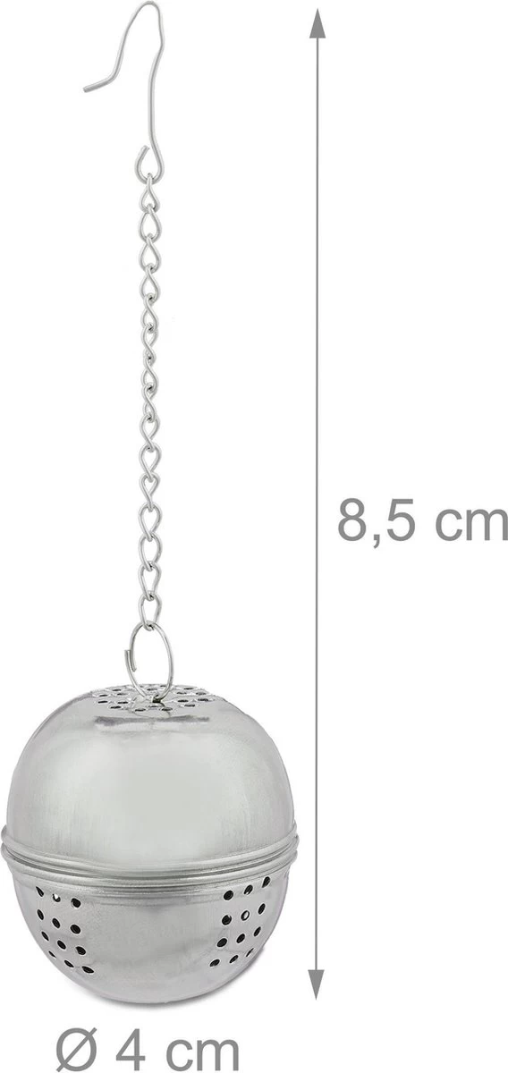 Relaxdays 8x Infuseur à Thé - Set - - Passoire à Thé En Acier Inoxydable - Boule D'herbes - Filtre à Thé - Argent 8 Relaxdays 8x Infuseur à Thé - Set - - Passoire à Thé En Acier Inoxydable - Boule D'herbes - Filtre à Thé - Argent – Image 6