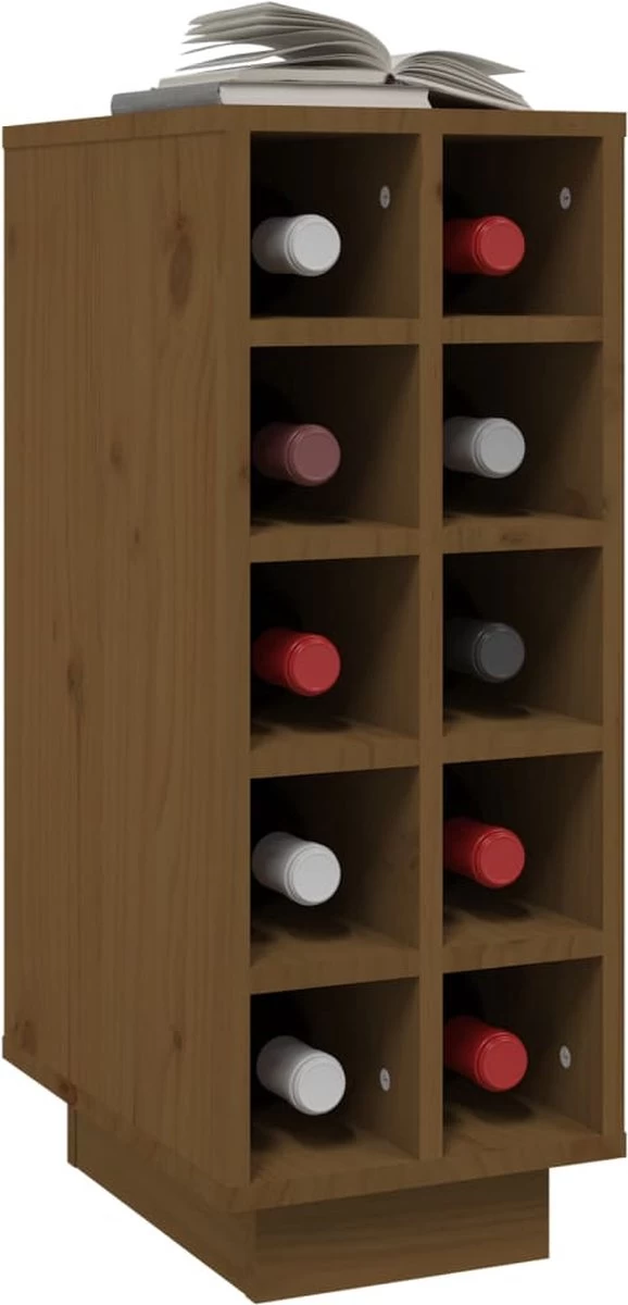 VidaXL Cave à Vin 23 X 34 X 61 Cm Bois De Pin Massif Marron Miel 5 VidaXL Cave à Vin 23 X 34 X 61 Cm Bois De Pin Massif Marron Miel – Image 3